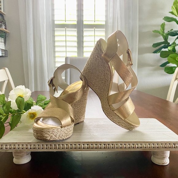 Michael Kors Gold Wedges - Picture 7 of 11